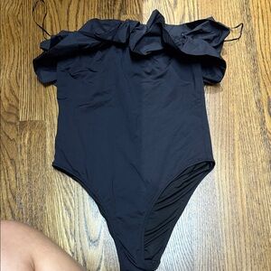 Black Ruffled One Piece